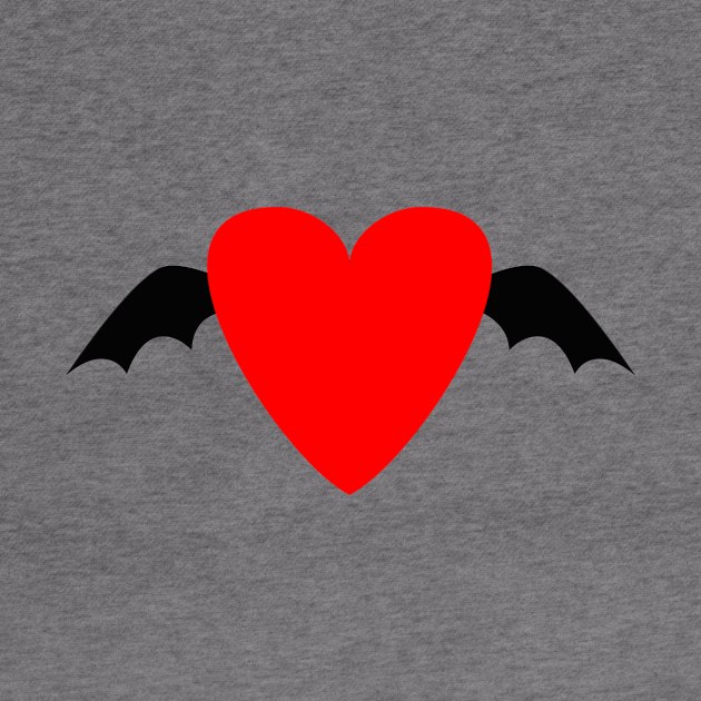 Dark Love, Batwing Heart, Bat Heart by Salaar Design Hub